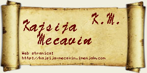 Kajsija Mećavin vizit kartica
